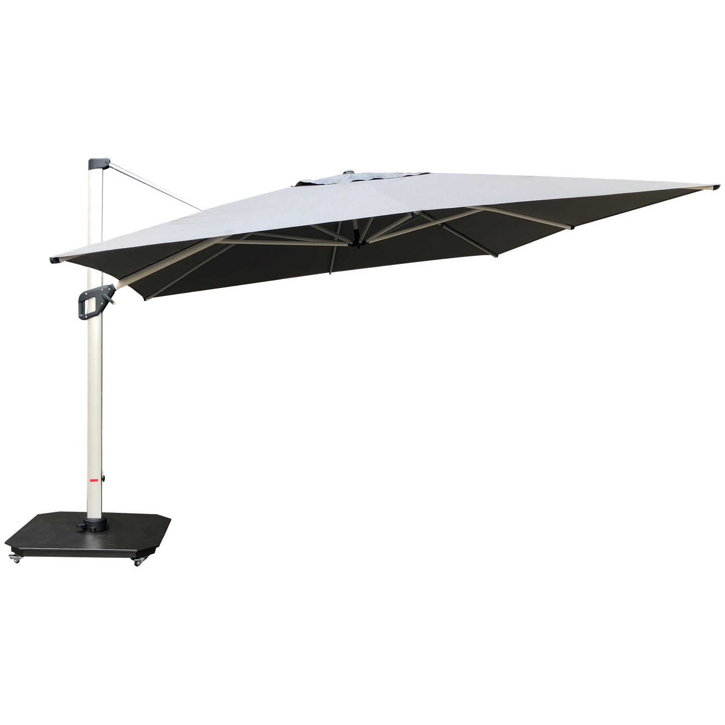 Sombrilla Venecia gris cuadrada 4x4m de aluminio con tela acrílica – Sombrillas México