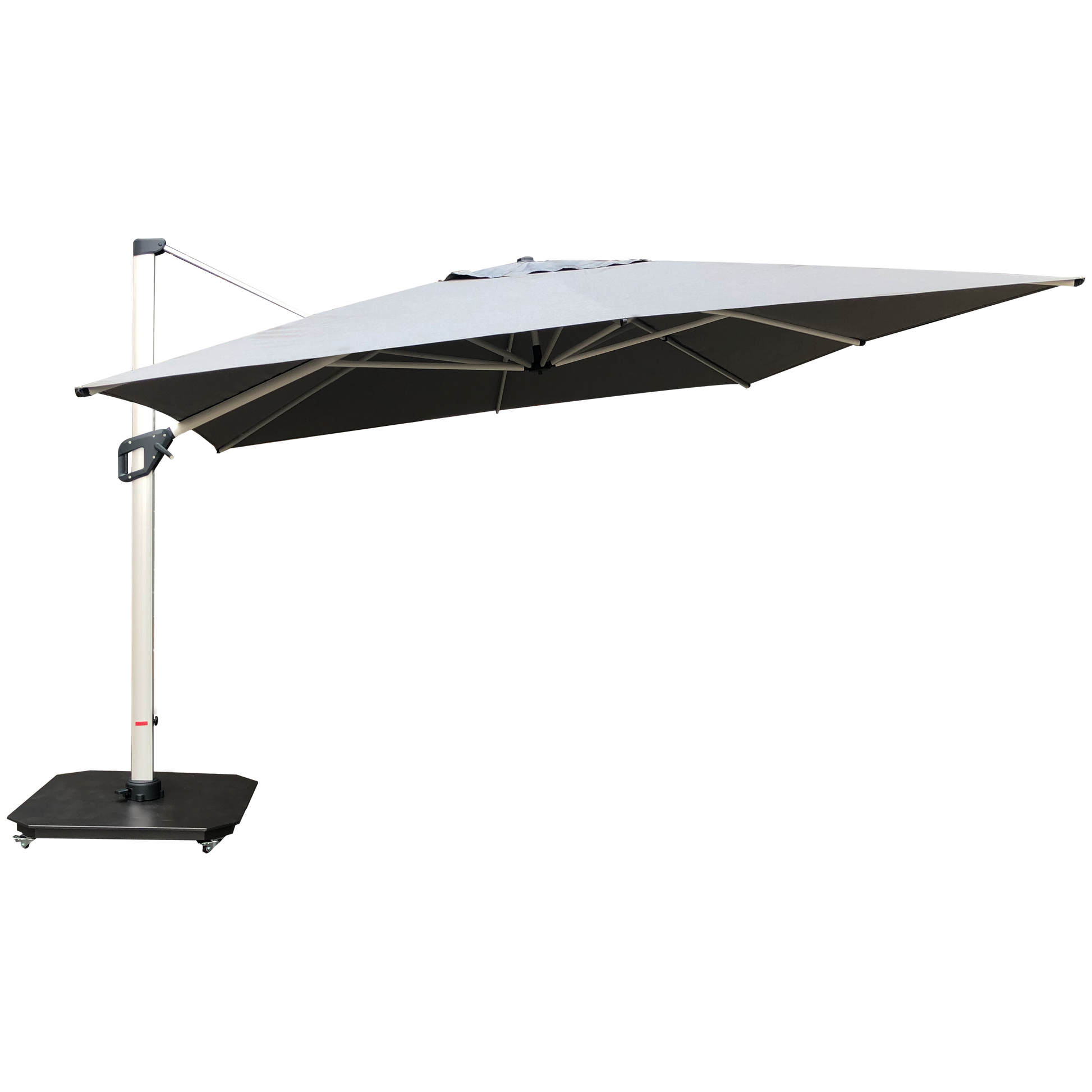 Sombrilla Venecia gris cuadrada 4x4m de aluminio con tela acrílica – Sombrillas México